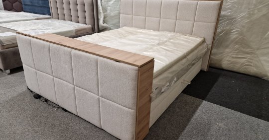 NOVARA Boxspring franciaágy | motoros TV állvánnyal 