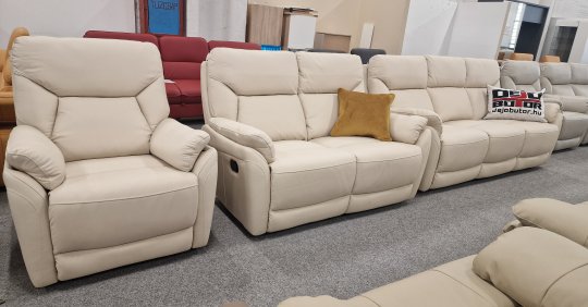 BOA 3+2+1szem. kanapék, ülőgarnitúra | BEIGE Bőr 5 db TV relax üléssel