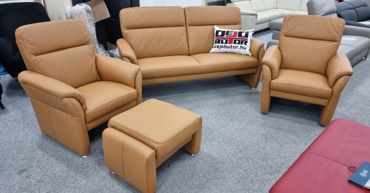 BORNHOLM 2+ 2db fotel + puff Ülőgarnitúra | VALÓDI BŐR