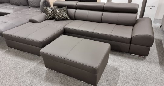 BROADWAY sarokkanapé +puff | VALÓDI BŐR