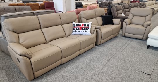 BOA 3+2+1szem. kanapék, ülőgarnitúra | Cappucino Bőr 5 db TV relax üléssel