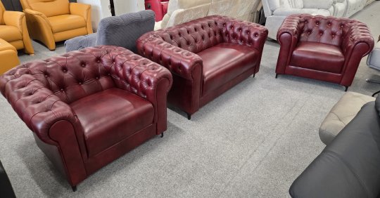 CHESTERFIELD VALÓDI BŐR GARNITÚRA