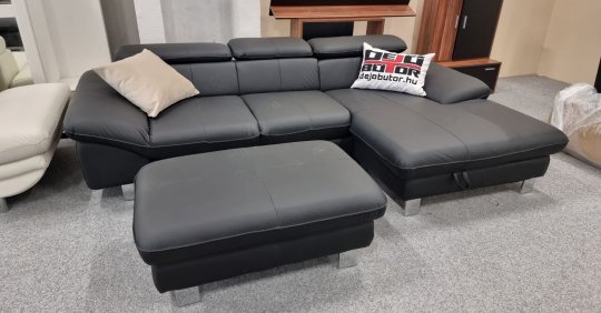 DRIVER KIS sarokkanapé + puff| | VALÓDI BŐR