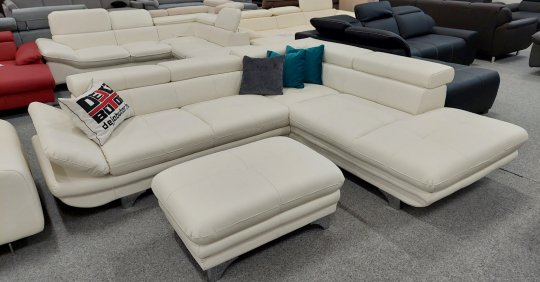 ENTERPRICE Sarokkanapé + puff | VALÓDI BŐR