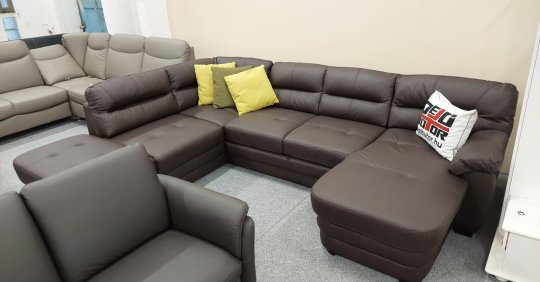  Royale valódi bőr U-form kanapé 